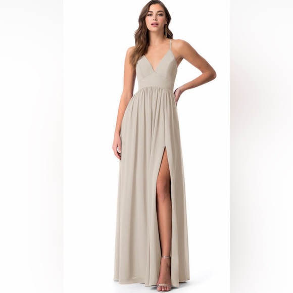 AZAZIE BRIDESMAID DRESS : taupe - Picture 1 of 5